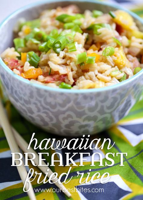 Hawaiian Fried Breakfast Rice from Our Best Bites Hawaiian Breakfast, Hawaiian Fried Rice, Breakfast Fried Rice, Breakfast Rice, Our Best Bites, Fried Breakfast, Hawaiian Food, Rice Dishes, Rice Recipes