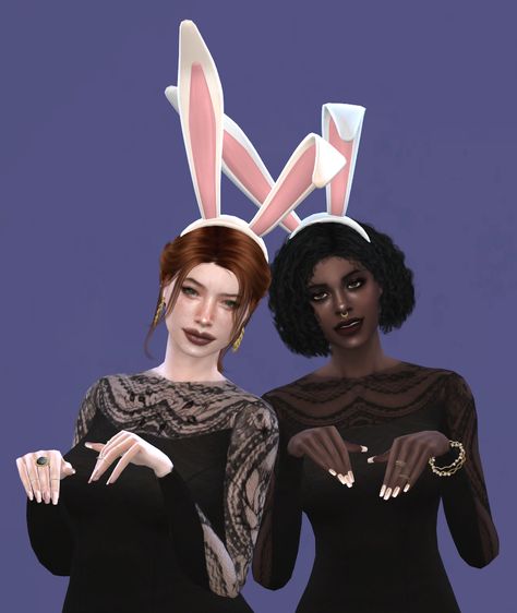 Rabbit ears headband for male and female sims, perfect for costume parties or Halloween. 5 swatches. BG and HQ compatible. Ts4 Animal Ears, Sims 4 Fox Ears, Sims 4 Cc Bunny Hat, Sims 4 Cc Bunny Costume, Sims 4 Rabbit Ears, Bunny Ears Sims 4 Cc, Rabbit Ears Headband, Female Sims, Rabbit Costume