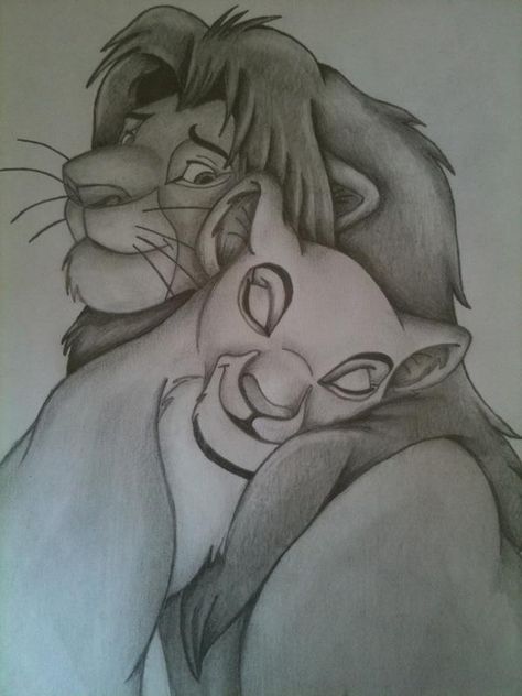 Simba E Nala, Funny Cartoon Drawings, King Drawing, Lion King Drawings, Lion Drawing, Simba And Nala, Disney Art Drawings, Disney Sketches, Arte Disney