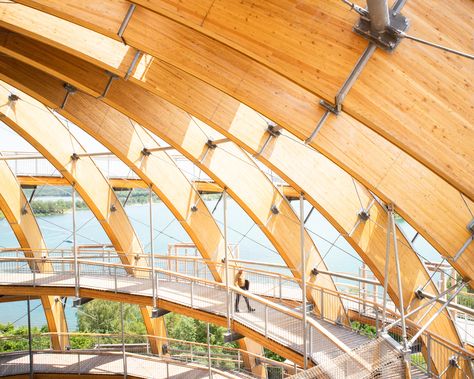 Wooden Sphere Steinberg am See / HESS TIMBER Timber Architecture, Wooden Architecture, Timber Buildings, Cladding Panels, Wood Building, Wood Architecture, Timber Structure, Famous Architects, Timber Construction