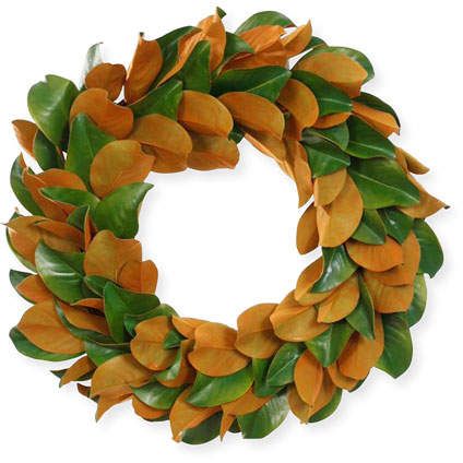 Jim Marvin 30 Magnolia Leaf Wreath Magnolia Leaf Wreath, Magnolia Leaf, Magnolia Leaves, Leaf Wreath, Top Designers, Magnolia, Neiman Marcus, Wreath, Tops Designs