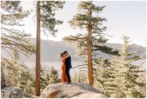 San Bernardino Mountains, Lake Engagement Photos, Epic Pictures, Lake Engagement, Big Bear Lake, Wedding Couple Poses, Bear Lake, Castle Rock, Big Bear