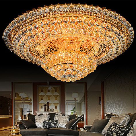 LED Flush Mount Crystal Ceiling Light European LED Round Lighting Living Room Dining Room Crystal Chandelier Lighting, Modern Crystal Chandelier, Crystal Ceiling Light, Crystal Pendant Lighting, Indoor Lighting Fixtures, Led Light Fixtures, Luxury Chandelier, Crystal Lighting, Contemporary Chandelier