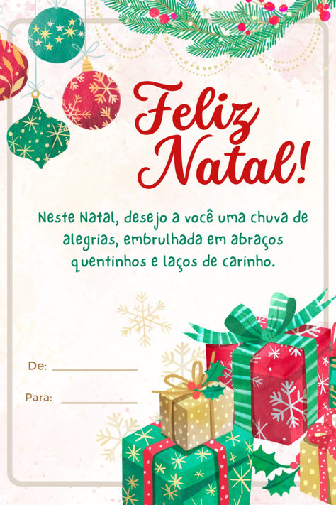 Baixe aqui o seu cartão de Feliz Natal para presentear. Cartão editavel com frase de Natal. #feliznatal#cartao#mensagem#frases#felizanonovo#boasfestas#cartaodepara#presentes#fimdeano#canva#template#gratis#edit#natalcriativo Card Natal, Card Templates, Hanukkah, Design Details, Envelope, Create Your Own, Humor, Birthday, Canvas