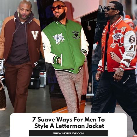 Men Letterman jacket Letterman Jacket Outfit Men, Letterman Jacket Aesthetic, Men Style Outfits Casual, Fashion Men 2023, Men Style Tips Clothing, Men Style 2023, Letterman Jacket Pictures, Men Style Outfits, Letterman Jacket Ideas