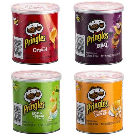 Serve up a snack or side that customers will come back for again and again with this Pringles grab and go variety pack chips! This assortment includes original, sour cream and onion, cheddar cheese, and barbecue flavored Pringles. Packaged in mini versions of the classic Pringles canister, this product delivers everything your customers know and love about Pringles in a snack-size format! Plus, with an assortment of flavors, this variety pack offers something for everyone. Best of all, your cust Pringle Flavors, Pringles Original, Gallery Icon, Pringles Can, Potato Crisps, Pizza Flavors, Sour Cream And Onion, Salty Snacks, Cheese Flavor