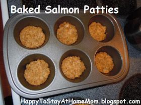 Happy To Stay At Home Mom: Baked Salmon Patties Baked Salmon Patties, Seafood Casserole Recipes, Canned Salmon Recipes, Salmon Patties Recipe, Canned Salmon, Seafood Seasoning, Patties Recipe, Salmon Cakes, Salmon Patties