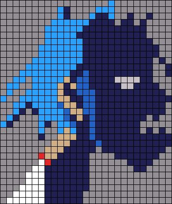 Skeleton Pixel Art Grid, Gorillaz Alpha Pattern, Album Cover Pixel Art, Gorillaz 2d, Eboy Aesthetic, Graph Paper Drawings, Easy Pixel Art, Pixel Art Templates, Pixel Drawing