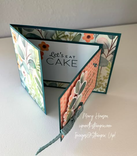 This Joy Fold Card is a JOY to Make! – Up North Stampin' Stampin Up Joy Fold Card, Stampin Up Forever Love, Joy Fold Card Instructions, Double Flap Fun Fold Card Tutorial, Stampin Up Grow With Love, Stampin Up Fancy Folds, Stampin Up Frames And Flowers, Frames And Flowers Dsp, Stampin Up Corner In Bloom