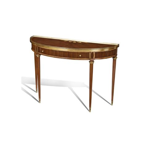 Scarborough House 54.25'' Console Table | Perigold Parisian Interior Design, Parisian Interior, Small Space Living Room, Living Room Bookcase, Wood Console Table, Wood Console, Brass Accents, Marquetry, Console Tables