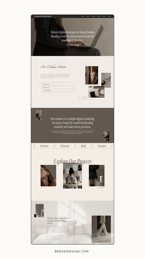 Modern Neutral Squarespace Website Template Design Social Media Management Website, Social Media Manager Template, Website Services Page Design, Interior Design Website Inspiration, Square Space Website Design, Modern Website Design Layout, Consulting Website Design, Website Template Aesthetic, Web Designer Portfolio