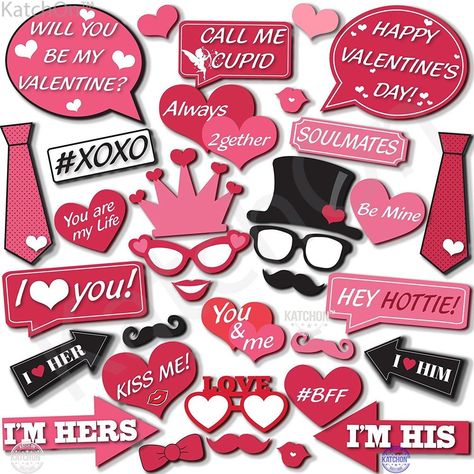 Valentines Photo Booth Props, Valentine Props, Photo Booth Props Free Printables, Valentines Photo Booth, Photo Booth Props Free, Photo Booth Props Birthday, Diy Photo Booth Props, Valentine Days, Wedding Photo Booth Props