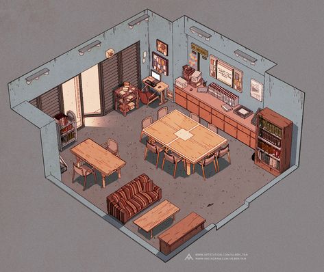 ArtStation - Community Study Room F, Alben Tan Filipino House, Philippine Houses, Drawing Room Interior, Filipino Art, Philippine Art, Drawing Interior, Scene Drawing, Sims House Design, Miniature Rooms