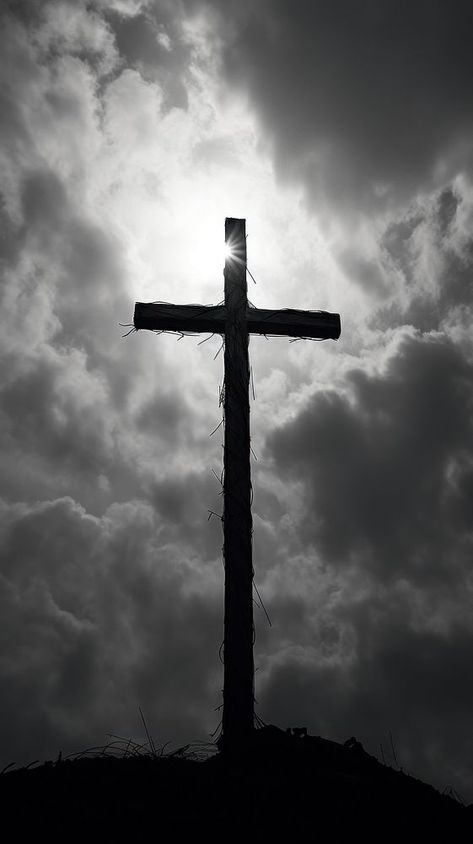 Jesus cross monochrome outdoors symbol. | premium image by rawpixel.com Christmas Cross Wallpaper, Juses Christ Wallpaper Hd, Black And White Cross Wallpaper, The Cross Wallpapers, S24 Wallpaper, Kings Wallpaper, Wallpaper Kristen, Background Jesus, Iphone Wallpaper Dark