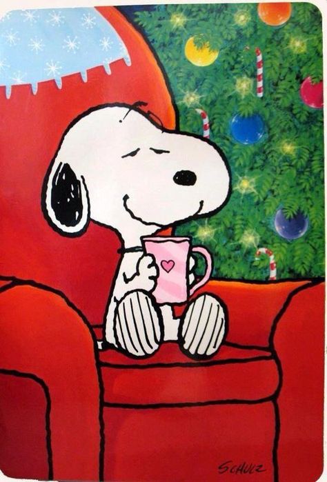 Snoopy sitting  in a Chair Christmas art