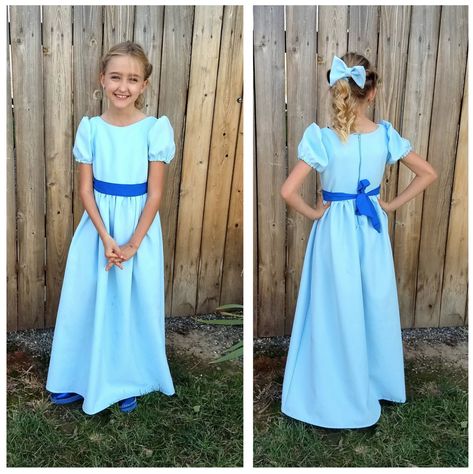 Diy Wendy Darling Costume, Diy Wendy Costume, Wendy's Costume, Wendy Dress Peter Pan, Wendy Peter Pan Costume, Wendy’s Halloween Costumes, Wendy Costume, Sister Halloween Costumes, Wendy's Girl