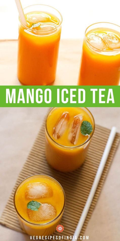 Starbucks Iced Tea, Flavored Iced Tea, Mango Iced Tea, Mango Tea, Iced Tea Recipe, Raspberry Orange, Mango Drinks, Tea Drink Recipes, Tea At Home