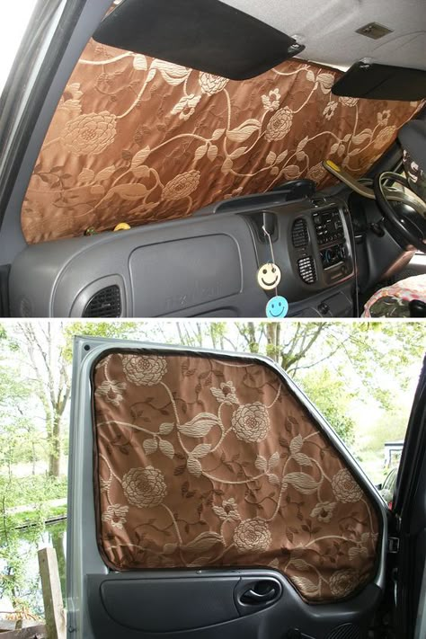 Chevy Equinox Car Camping, Campervan Curtains Ideas, Diy Car Window Cover, Diy Car Curtains, Caravan Curtains Ideas, Campervan Security, Diy Camper Curtains, Campervan Curtains, Van Curtains