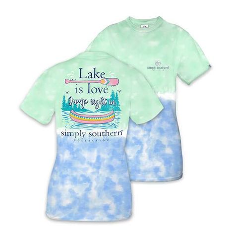 Simply Southern Youth Size Washed Lake is Love T-Shirt for Girls in Island Simply Southern Shorts, Southern Preppy, Simply Southern Shirts, Simply Southern Tees, Preppy Southern, Southern Shirts, Simply Southern, Tees For Women, Tie Dye T Shirts