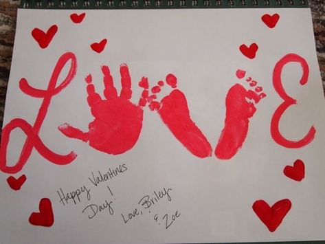 Foot Print, Valentines Day Card, Simple Valentine, Valentine Day Crafts, Happy Valentine's Day, Happy Valentine's, Valentin Nap, Valentine Crafts, Cute Crafts