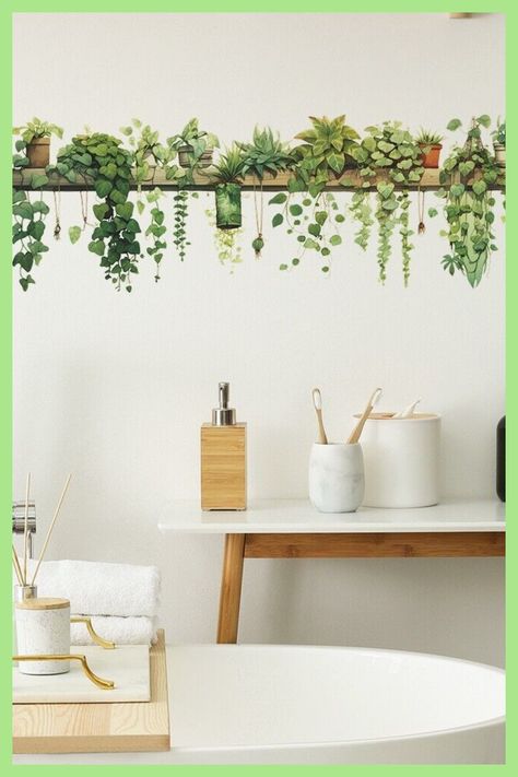 [PaidAd] Green Vines Wall Decals Plants Stickers Art Murals Home Background Decor | Ebay #indoorplantsdecorlivingroomcornerfireplace Plant Mural, Hanging Basket Wall, Bedroom Stickers, Bathroom Wall Stickers, Living Room Wall Decoration, Pattern Leaf, Room Wall Decoration, Kitchen Wall Stickers, Wall Decals For Bedroom