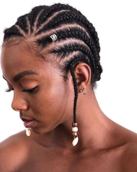 Natural Corn Row Hairstyles, Cornrows On 4c Natural Hair, Simple Corn Row Styles, African Lines Hairstyles, Simple Natural Protective Hairstyles, Conrows Lines And Braids Natural Hair, Natural Hair Conrows Lines, Simple Conrows Lines Hairstyles, Lines Hairstyles African Natural Hair