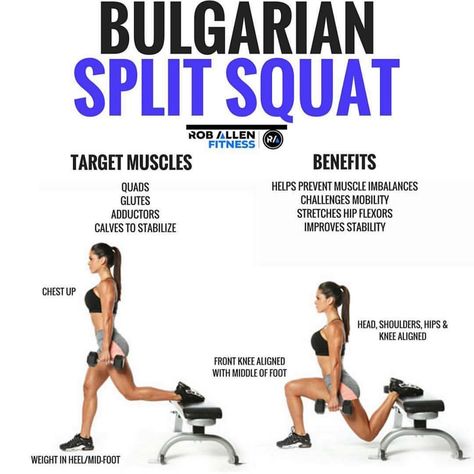 Rob Allen on Instagram: “🍓Bulgarian Split Squats🍓 . Follow @roballenfitness for more fitness/nutrition info 😊 . Want an awesome leg exercise that gives you a ton of…” Glute Challenge, Powerlifting Training, Leg Exercise, Split Squats, Squats And Lunges, Bulgarian Split Squats, Split Squat, Bodybuilding Training, Glutes Workout