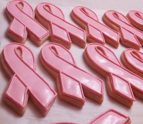 Pink Ribbon Cookies Decorated, Pink Ribbon Cookies, Ribbon Cookies, Pr Event, Special Cookies, Pink Cookies, Cookies Ideas, Cookie Business, Pink October