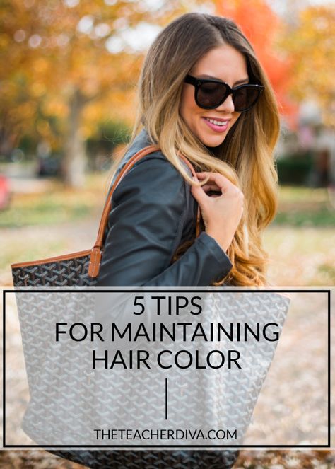 How To Make Hair Color Last | The Teacher Diva: a Dallas Fashion Blog featuring Beauty & Lifestyle How To Take Care Of Colored Hair, Taking Care Of Colored Hair, How To Maintain Hair, Color Treated Hair Care, Ecaille Hair, Pinwheel Hair Color, Easy Hair Color, Long Hair Ponytail, At Home Hair Color