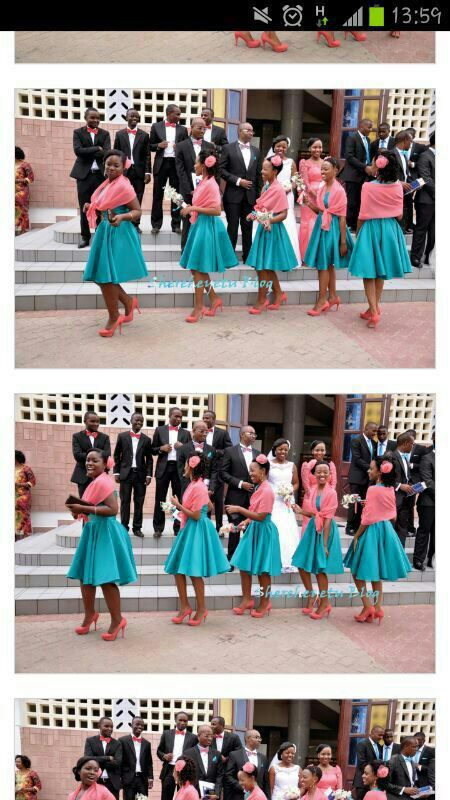 Flared Bridesmaid Dresses, Bride Maids, Wedding Decors, Traditional Wedding Attire, African American Weddings, Bow Wedding Dress, African Dresses For Kids, Turquoise Wedding, Kids Fashion Dress