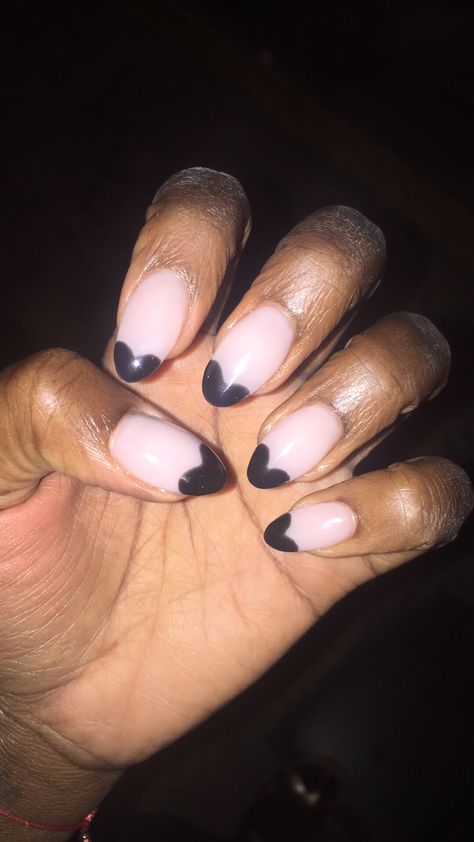 French Manicure Black, Modern French Manicure, Modern French, Manicures Designs, My Black, French Manicure, Black Heart, Nail Lacquer, Heart Shapes