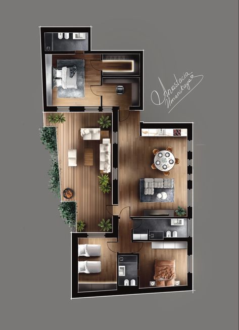 Floor plan. Sketch. Hand-drawn render Procreate Floor Plan Render, Floor Plan Procreate, Ipad Sketch, Floor Plan Sketch, Interior Architecture Sketch, Interior Design Sketchbook, Sketch Procreate, Rendered Floor Plan, Interior Design Layout