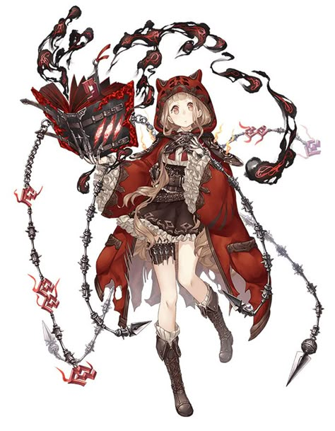 Red Riding Hood, Gluttonous Tiger Sorcerer Class Art - SINoALICE Art Gallery Adopt Idea, 캐릭터 드로잉, Warrior Princess, 판타지 아트, 영감을 주는 캐릭터, Little Red Riding Hood, Character Design References, Red Riding Hood, Anime Artwork