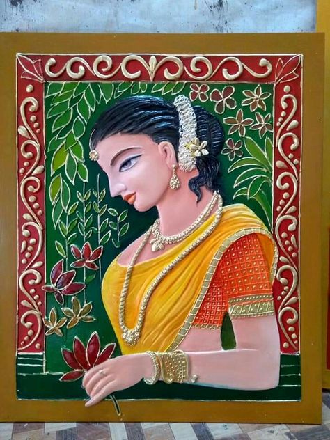 Tamilnadu Culture, Art Painting Diy, Buddha Painting Canvas, 3d Mural, Relief Art, Peacock Wall Art, Beautiful Art Paintings, Clay Wall Art, Beauty Art Drawings