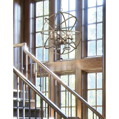 Entrance Staircase, Foyer Lighting Fixtures, Orb Chandelier, Entry Lighting, Contemporary Light, Foyer Lighting, Globe Chandelier, Flipping Houses, Kitchen Island Lighting