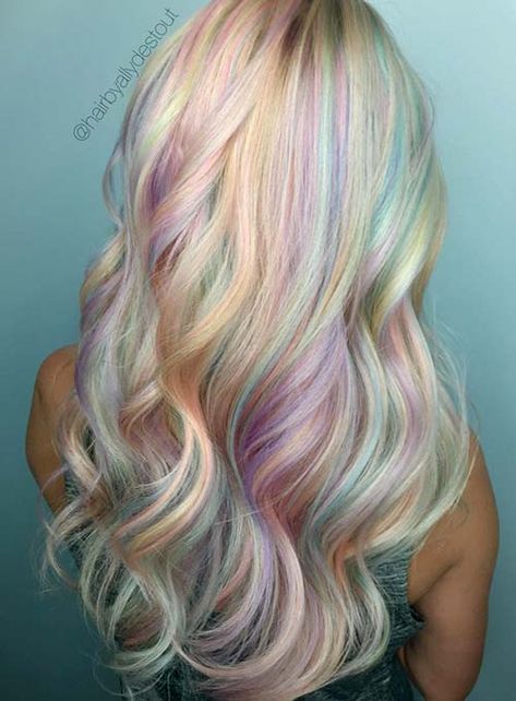 50 Bold Pastel and Neon Hair Colors in Balayage and Ombre | Fashionisers© Neon Hair Color, Pastel Rainbow Hair, Holographic Hair, Hair Blond, Rainbow Hair Color, Neon Hair, Hot Hair Colors, Hair Color Pastel, Long Hair Color