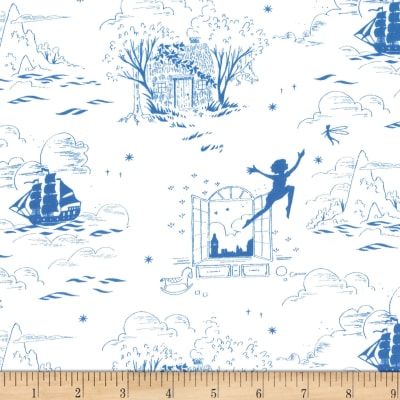 Michael Miller Peter Pan Stretch Jersey Knit Second Star to the Right Wave Shelving Bedroom, Fairy Birthday Party Decorations, Jane And Michael, Peter Pan Nursery, Peter Pan Quotes, Dreamy Nursery, Second Star To The Right, Room For Kids, Fabric Factory