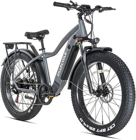 Amazon.com : Snapcycle R1 Electric Bike Adults 750W Motor 48V 14Ah Samsung Lithium-Ion Battery Removable 26'' Fat Tire Ebike 28MPH Snow Beach Mountain Sand E-Bike Shimano 6-Speed : Sports & Outdoors Tire Steps, Snow Beach, Electric Cycle, Mt Bike, Beach Mountain, Electric Bike Kits, Electric Dirt Bike, Fat Tire Bikes, Fat Tire Electric Bike