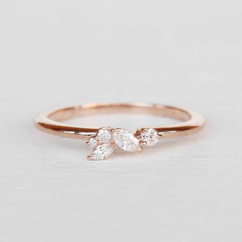 Anna Cluster Stackable or Wedding Ring - Your choice of metal - Custom – MIDWINTER CO. Pink Wedding Rings, Botanical Ring, Stackable Rings Wedding, Custom Wedding Rings, Morganite Engagement, Morganite Engagement Ring, Morganite Ring, Sapphire Engagement, Engagement Rings Sapphire