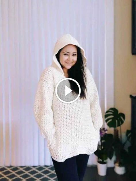 Crochet Hoodie Sweatshirt | Free Pattern - All Sizes | The Knotty Lace Crochet Hoodie Pattern Free, Hoodie Pattern Free, Crochet Hoodie Pattern, Hoodie Crochet Pattern, Hoodie Crochet, Sweater Free Pattern, Crochet Jumper Pattern, Crochet Hoodie, Tunisian Crochet Patterns