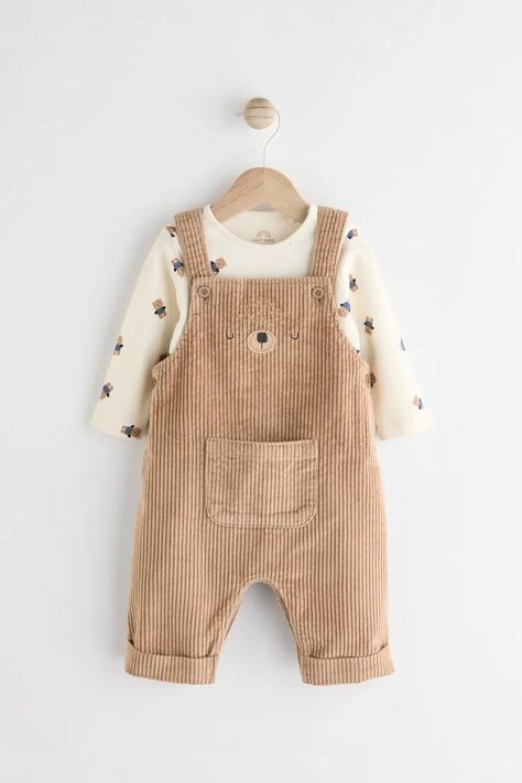 Corduroy Dungarees, Cotton Dungaree, Baby Dungarees, Cord Set, Dungaree Jeans, Brown Babies, Baby Trend, Little Outfits, Swimwear Cover Ups