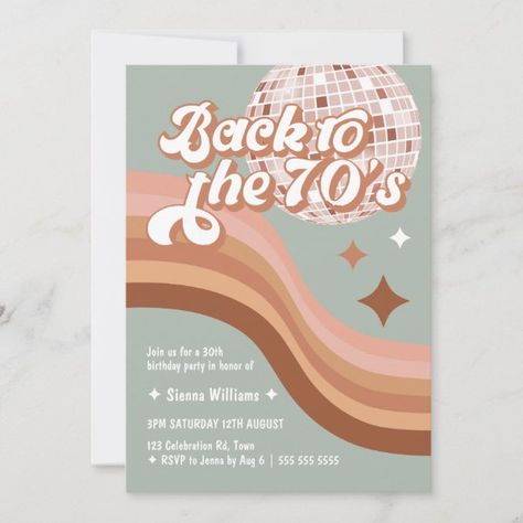 70's Groovy Retro Any Age Disco Ball Birthday Invitation Disco Party Invitations, Disco Party Birthday, Disco Ball Birthday, 70th Birthday Decorations, Disco Birthday, Moms 50th Birthday, Disco Birthday Party, Retro Wedding Invitations, 70th Birthday Invitations