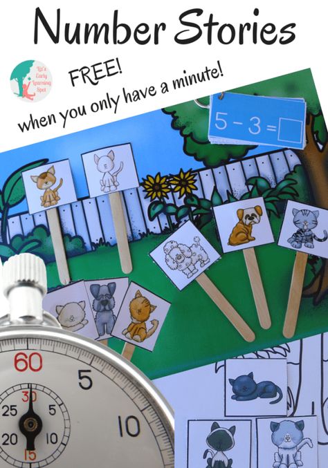 only have a minute Archives - Page 2 of 2 - Liz's Early Learning Spot Number Stories, Math Activities Elementary, Kindergarten Freebies, Maths Ideas, Number Bonds, Teaching Numbers, Summer Learning, Math Addition, Homeschool Math