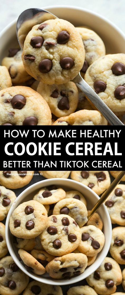 Healthy Cereal For Kids, Cereal Recipes Homemade, Cookie Cereal, Sugar Free Cereal, Cookie Crisp Cereal, Cookies For Breakfast, Homemade Cereal, Cereal Cookies, Homemade Cookie