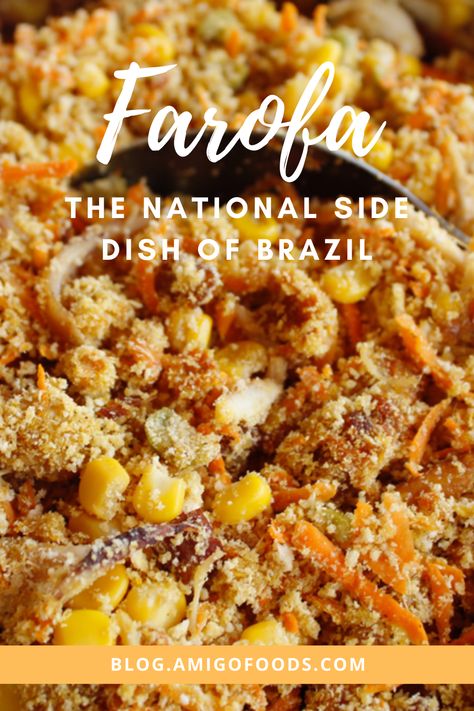 Argentinian Side Dish Recipes, Brazilian Crockpot Recipes, Brazilian Bbq Sides, Traditional Brazilian Food Recipes, Brazilian Food Recipes Dinners, Farofa Recipe Brazil, Brazilian Vegetables, Authentic Brazilian Food Recipes, South American Side Dishes