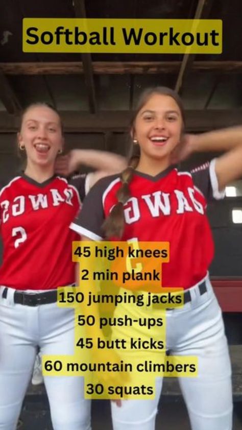 #softball #workout Fun Softball Games For Practice, Softball Catcher Workouts, Softball Workouts At Home, Softball Games, Quick Morning Workout, Softball Workouts, Softball Drills, Softball Stuff, Softball Training