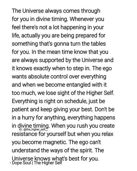 Trust Your Timing Quotes, Quotes About Divine Timing, Trust Divine Timing, Trust The Timing Of The Universe, Trust The Timing Quotes, Trust The Timing Of Your Life Quotes, The Higher Self, Trust The Universe Quotes Spiritual, Trust Timing Quotes