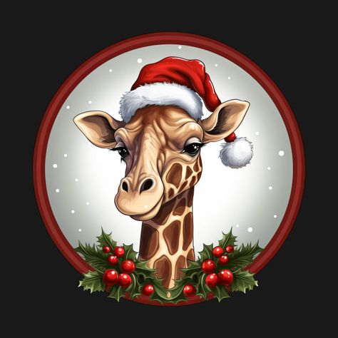 This relaxed giraffe is already planning her festive Christmas decorations. The reliable giraffe is looking forward to a frosty Christmas party. Painted Snowmen, Christmas Giraffe, Giraffe Christmas, Outfit For Christmas, Christmas Donkey, Christmas Elephant, Christmas Duck, Christmas Memes, Giraffe Art