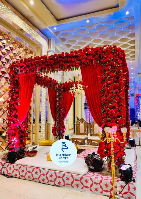 All About Indian Wedding Visit us on insta @bluemaniacevents Red Wedding Decorations Indian, Wedding Red Theme, Wedding Decorations Indian, Red Wedding Decorations, Red Wedding Theme, Red Theme, Wedding Red, Red Wedding, Wedding Bells