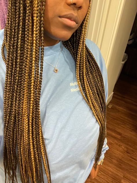 Protective Styles, Box Braids, Hair Goals, Crochet Scarf, Braids, Blonde, Beaded Necklace, Hair Styles, Crochet